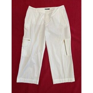 COTTON CARGOS Chaps Women’s Size 6 100% Cotton White Capri Cargo Pants